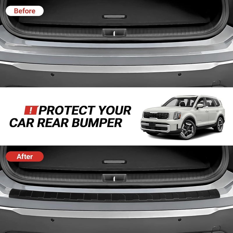 Hellet Rear Bumper Protector for Kia 2020-2025 Telluride Accessories Matte Black ABS Plastic Material Rear Bumper Guard Trim - Image 2